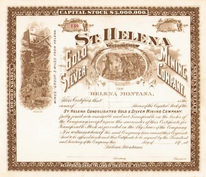 St. Helena Consolidated Gold and Silver Mining Co. - Stock Certificate